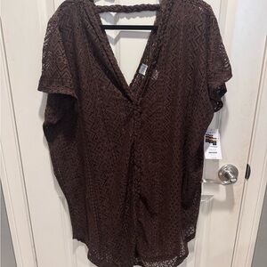 Time and Tru brown coverup size L